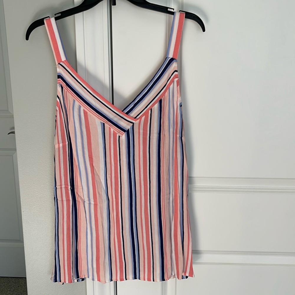 Lane Bryant striped tank, size 16, adjustable straps, loose and flowy